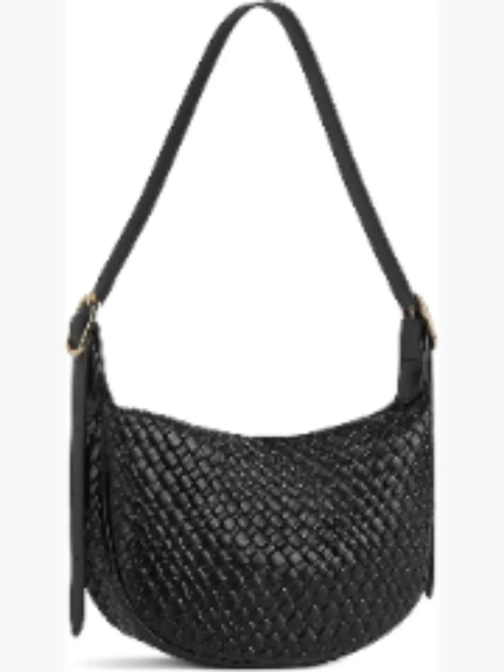 Faux Leather Crescent Crossbody Hobo Bag Shoulder Purse with Adjustable Strap